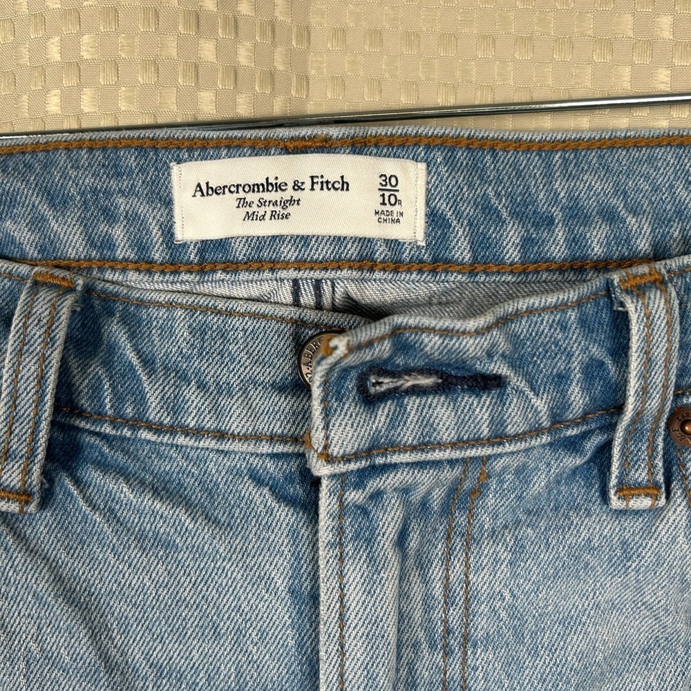 Abercrombie & Fitch The Straight Mid Rise Women Jeans size 30/10 Blue/ preloved - Picture 10 of 10